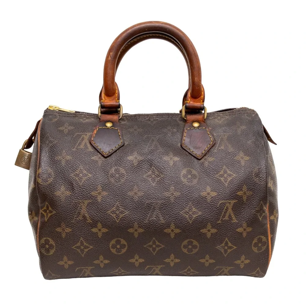 Louis Vuitton Speedy 25 Monogram Boston Handbag M41528 1986 Vintage Padlock